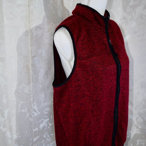 St. John's Bay Women's Red Fleece Full-Zip Vest | XL Petite - Picture 3 of 5